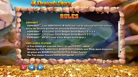 Game rules for superbet and free games feature