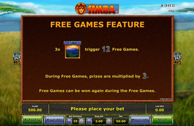 Free Games Feature Rules