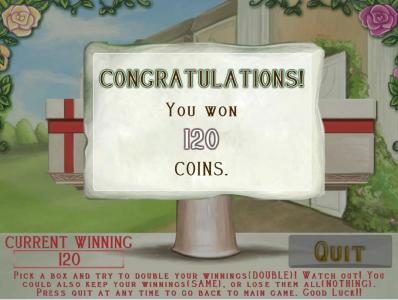 gamble feature pays out a 120 coin award