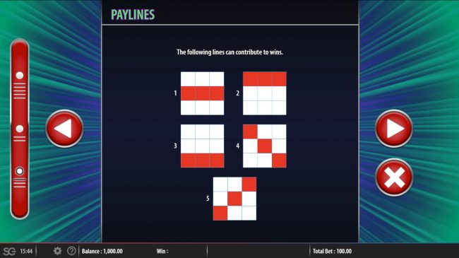 Paylines 1-5