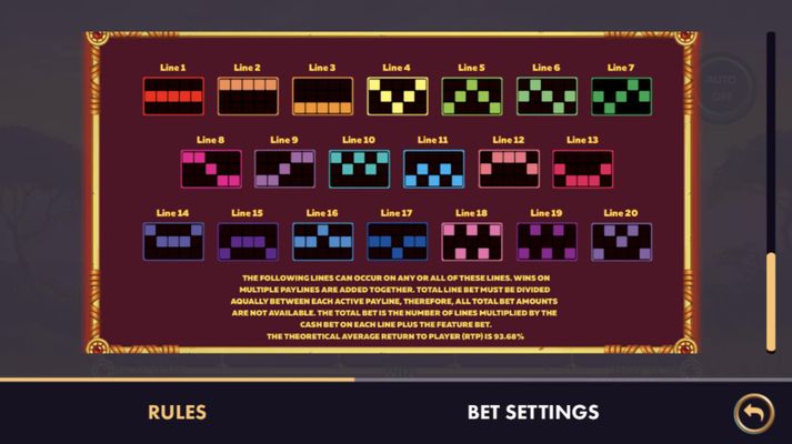 Win Lines 1-20