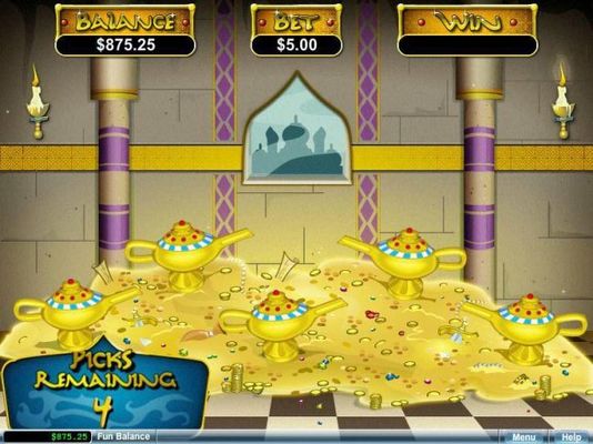 You will earn one pick for each Magic Lamp that triggered the bonus feature.