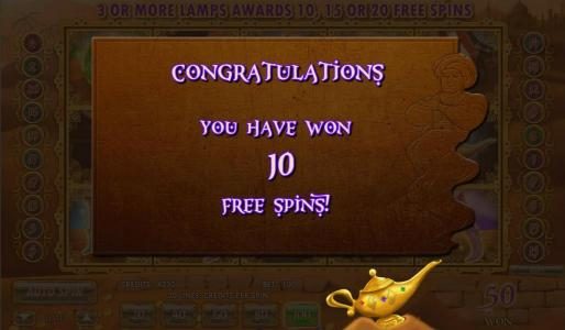 You have won 10 free spins!