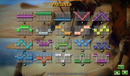 20 payline configuration diagrams