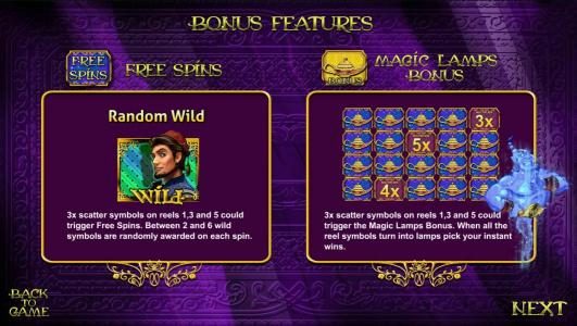 free spins and magic lamps bonus rules