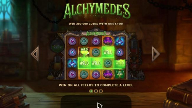 Win 300,000 coins with one spins! Win on all fields to complete a level.