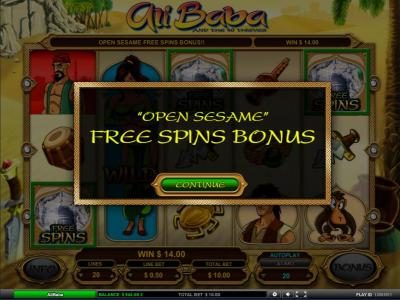 Open Sesame free spins bonus