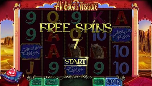 7 free spins awarded