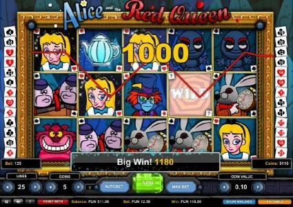A 1000 coin line pay triggers an epic big win!