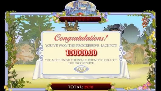 The Tea Party recap shows the total jackpot prize arwarded during the bonus feature