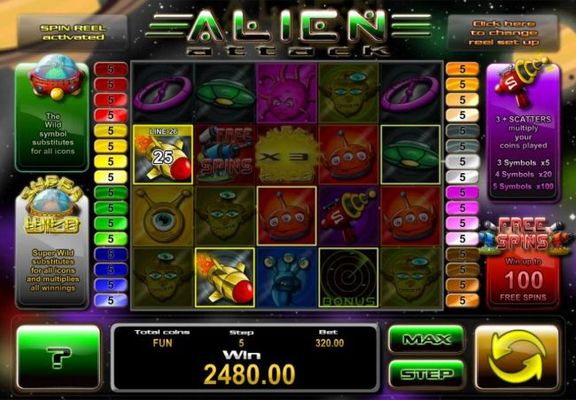 A 2480.00 super jackpot win triggered by multiple winning symbol combinations