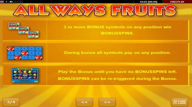 Bonus Game Rules