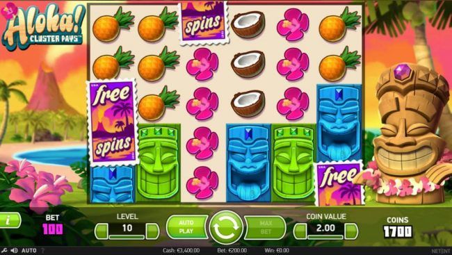 Three free spins symbols trigger the Free Spins feature.