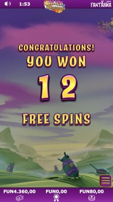 12 Free Spins Awarded