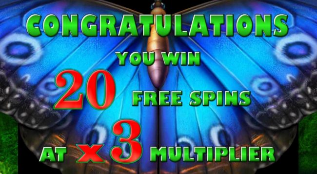 20 free spins at x3 multiplier awarded