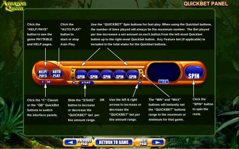 Quickbet Panel layout and description