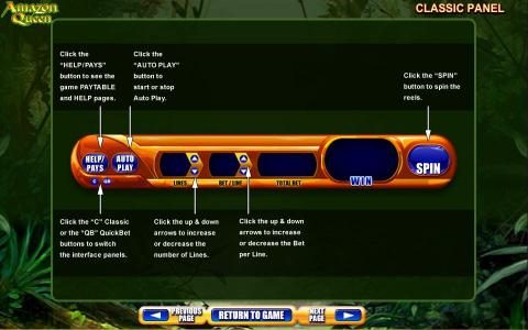 Classic Panel layout and description