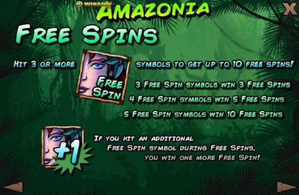 Three or more free spin to get up to 10 free spins. If you hit an additional free spin symbol during free spins, you win one more free spin!