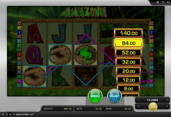 Ladder Gamble Feature Game Board available after every winning spin.