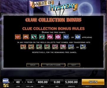 Clue Collection Bonus - Rules