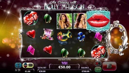 Collect the kisses during the free spins feature for additional rewards during the photoshoot bonus