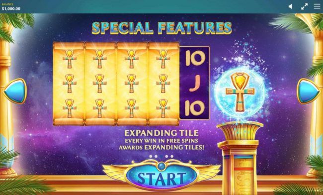 Every win in free spins awards expanding tiles.