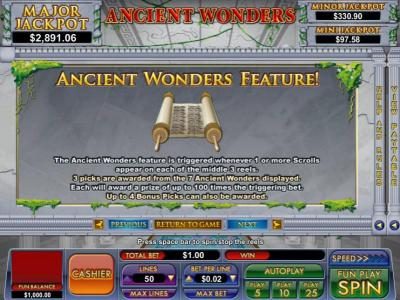 ancient wonders feature game rules
