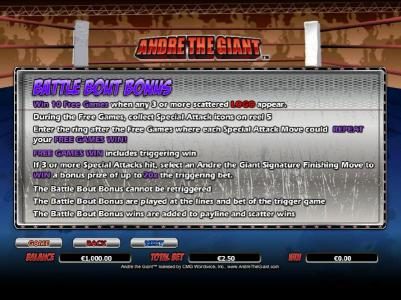 how to play battle bout bonus feature