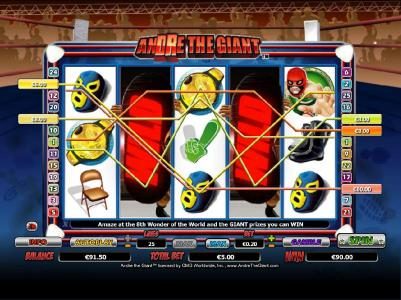 a $90 jackpot triggered by multiple winning paylines
