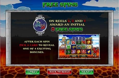 AD symbol on reels 2, 3 and 4 awards an initial 5 free spins
