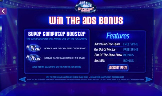 Win the ads Bonus Rules