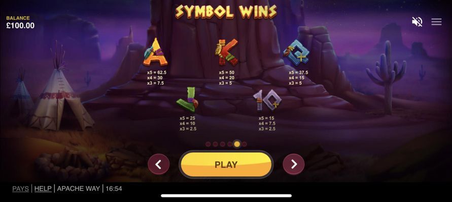Low Value Symbols Paytable