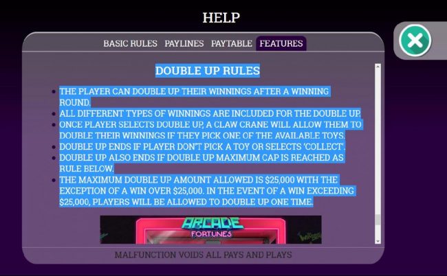 Double feature Game Rules