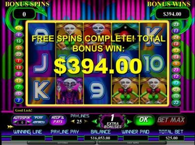 nice 394 coin jackpot. the free spins can also be re-triggered