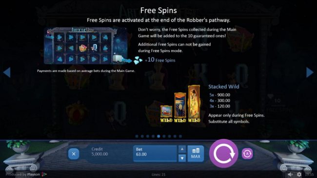 Free Spins are activated at the end of the Robbers Pathway.