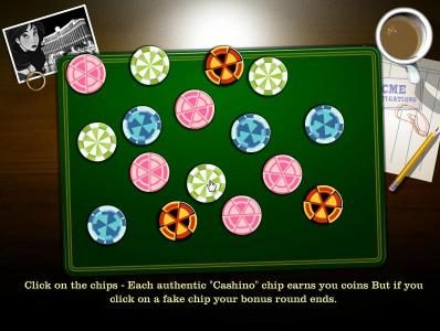 bonus feature game board - select the reel chips and reveal your winnings