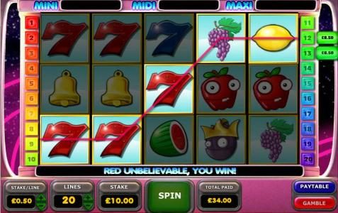 multiple winning payline triggers a $34 jackpot