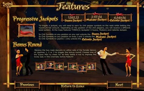 prgressive jackpots and bonus round rules