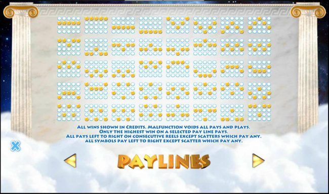 Paylines 1-40