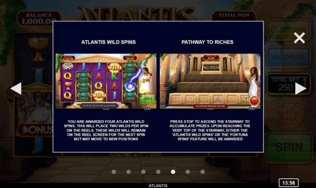 Atlantis Wild Spins and Pathway to Riches Rules
