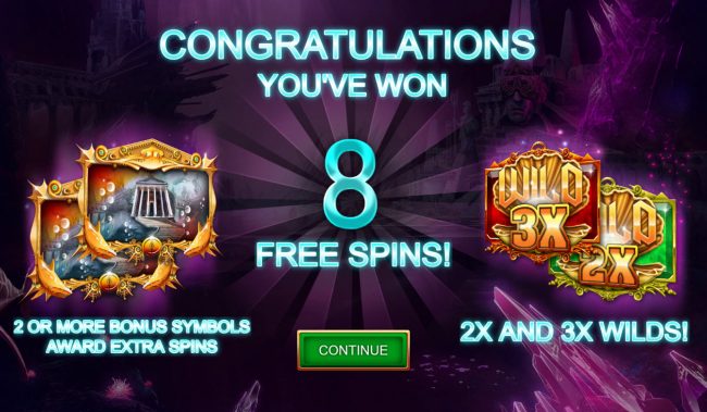 8 Free Spins Awarded