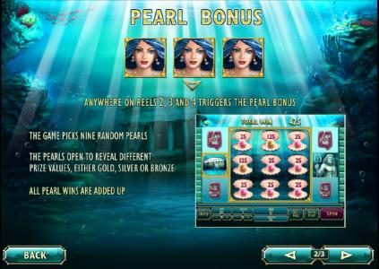 how to play the pearl bonus feature
