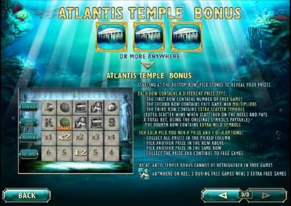 how to play the temple bonus feature