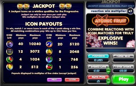 slot game symbols paytable