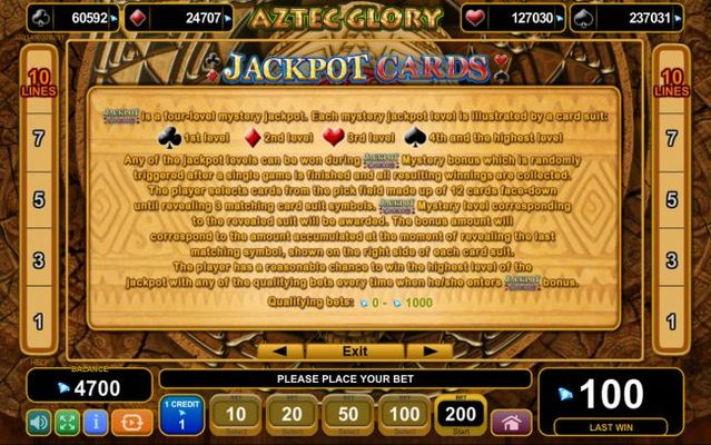 Jackpot Cards Progressive Rules