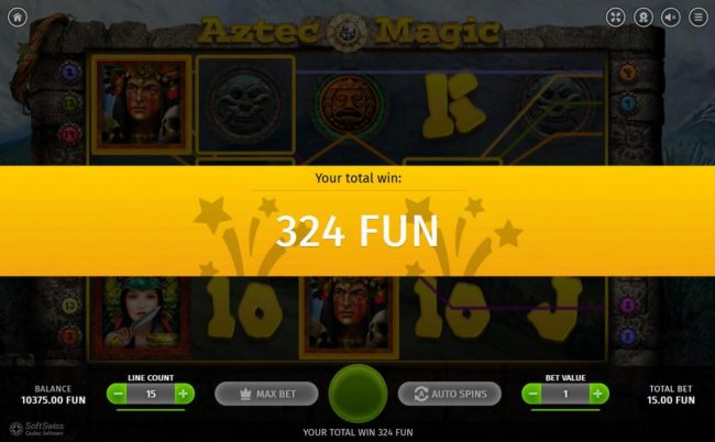 The free spins feature pays out a total of 324.
