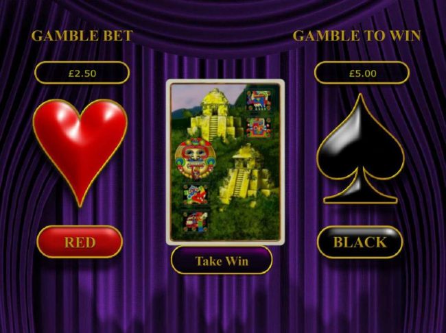 Gamble Feature - To gamble any win press Gamble then select Red or Black.