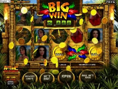 instant win bonus feature pays out a 2000 coin jackpot