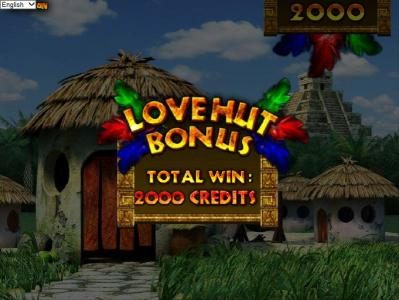 the love hut bonus feature pays out a total of 2000 coins