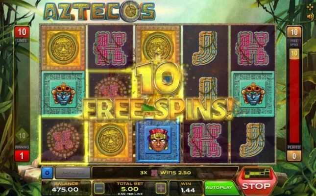 Landing 3 or moree Sun Calendar symbol on a payline triggers the free spins bonus feature.
